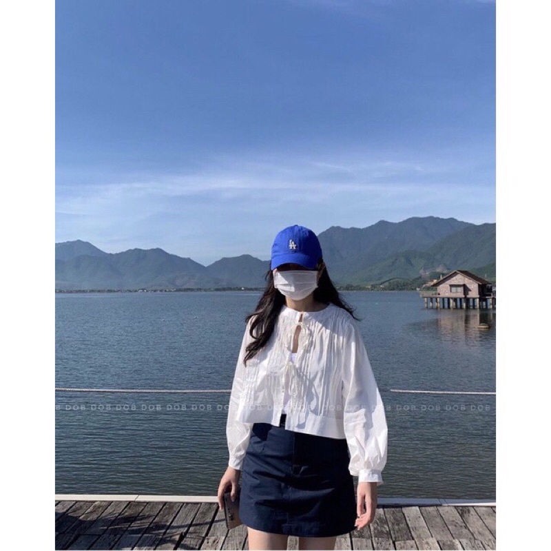 Áo crotop dây rút thắt nơ Pea Store