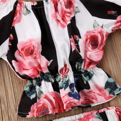 Set jumpsuit và quần ngắn họa tiết hoa dễ thương cho bé gái
