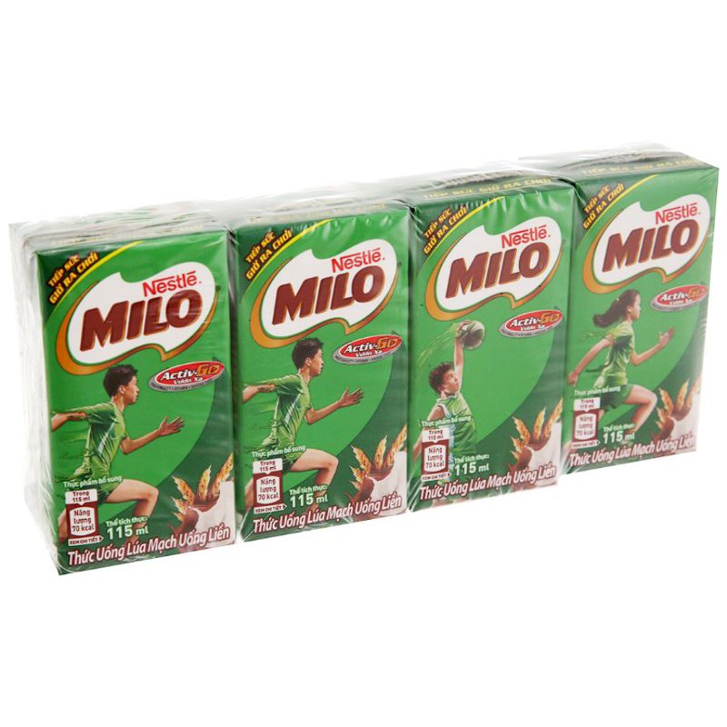 Milo lốc nhỏ - 4 hộp x 115ml