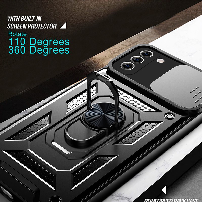 Ốp Điện Thoại PC+TPU Kiểu Giáp Có Thanh Trượt Bảo Vệ Camera Cho Samsung Galaxy Note 20 Ultra Galaxy S22 Ultra Galaxy S21 FE Galaxy A42 5G A51 5G A32 5G