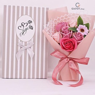 Hoa hồng sáp thơm 7 bông ,hoa hồng đỏ 19 bông kèm túi sách, Hoa galaxy phát sáng