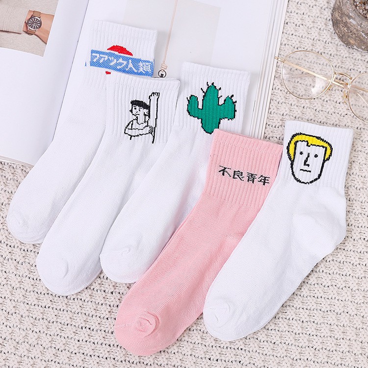 Combo 5 Đôi Tất Nữ Cao Cổ Phong Cách