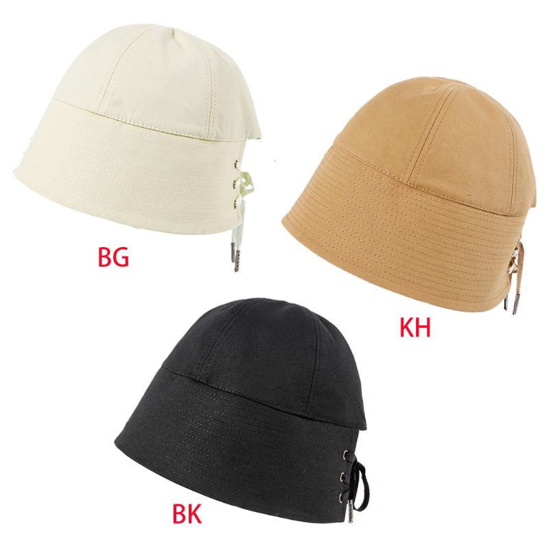 Xiangbao Nón Bucket Vành Rộng Chống Nắng Mùa Hè Có Dây Chéo Cho Nữ Ca