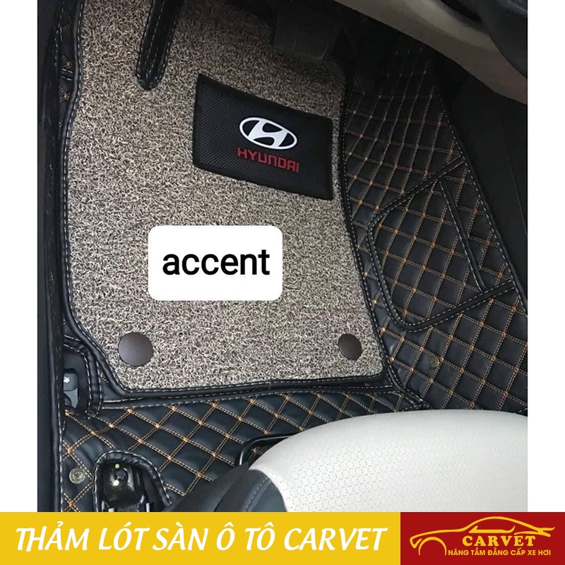 Thảm lót sàn ô tô 6D cho Hyundai Accent da PU ô vuông, thảm sàn xe hơi không mùi, chống xước