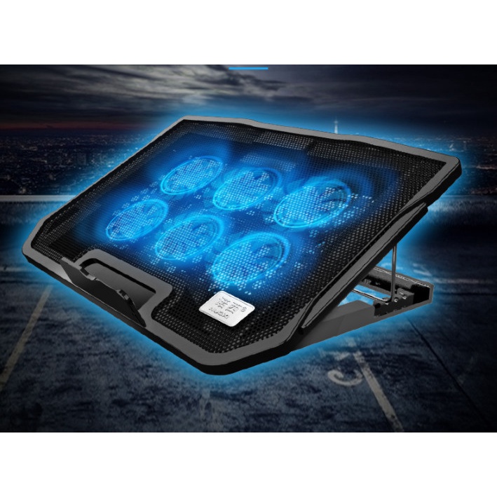 Đế tản nhiệt laptop quạt tản nhiệt macbook cho máy tính 14 inch đến 17 inch có 6 quạt làm mát VINBOX Nuoxi H9