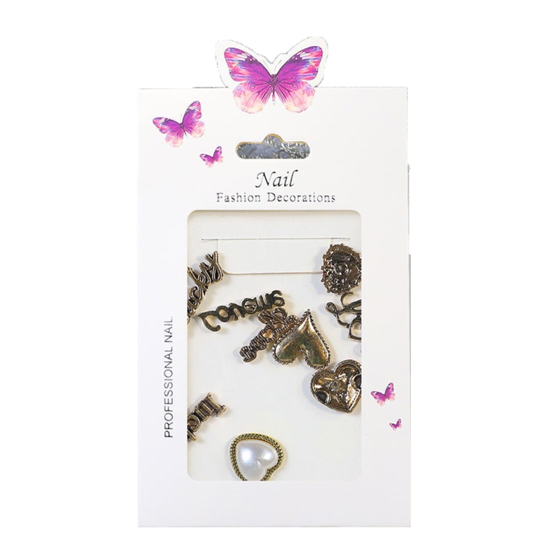 Set 8 / 10 / 20 Phụ Kiện Trang Trí Móng Tay 3D Hình Gấu / Hoa / Nơ / Trái Tim Xinh Xắn