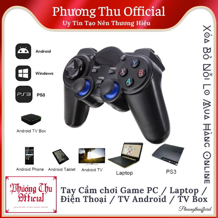 Tay cầm chơi game PC / Laptop / Điện Thoại / TV Android / TV Box - Tay cầm chơi game không dây USB Bluetooth 2.4G