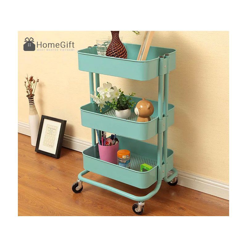 CHÍNH HÃNG 7KG-Kệ Để Đồ 3 Tầng IKEA Đựng Bỉm Sữa-Đựng Đồ Đa Năng-Có Bánh Xe