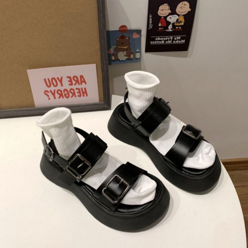 Sale Dép Sandal đế độn 4.5cm siêu đẹp phong cách Ulzzang