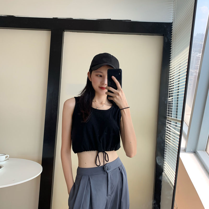 COZOK Áo hai dây ngắn phong cách Hàn Quốc cho nữ