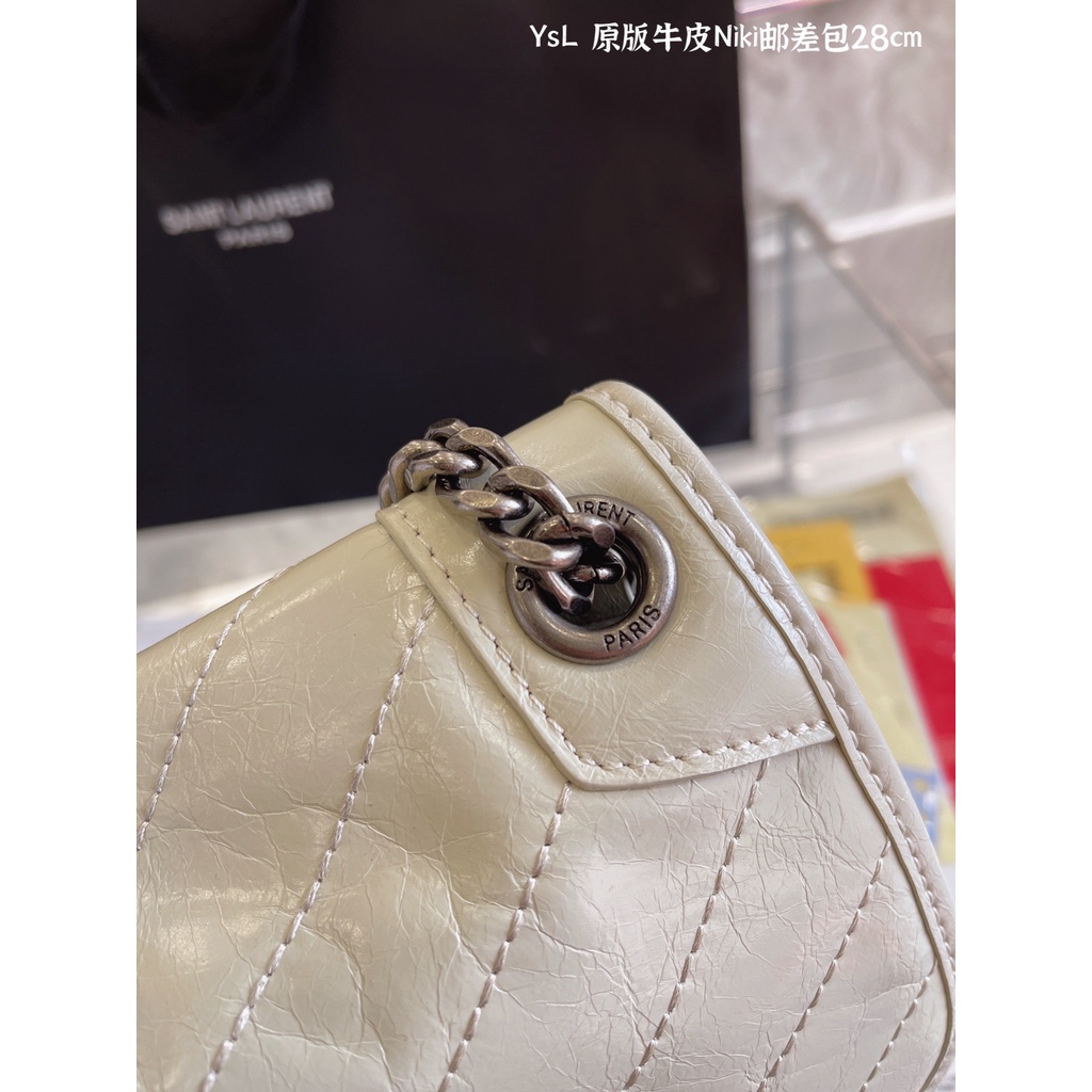 Túi đeo chéo nữ da thật thời trang cao cấp Yves Saint Laurent YSL thiết kế da nhăn, phong cách thời thượng