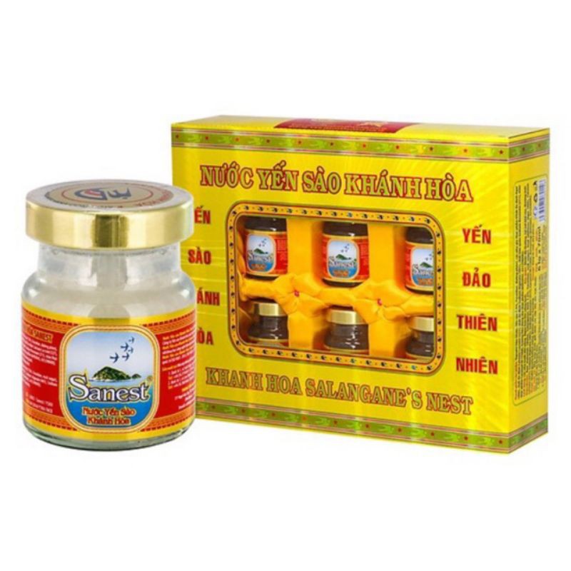 LỐC 6HỘP YẾN SÀO KHÁNH HÒA SANEST CÓ ĐƯỜNG VÀ KO ĐƯỜNG 70ML