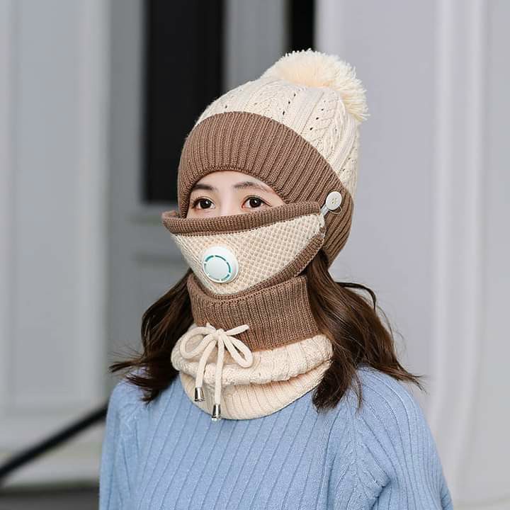 Bộ mũ len  Hàn Quốc nam nữ