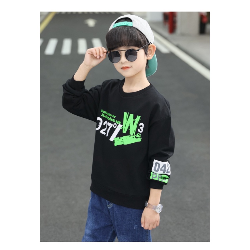 Áo thu đông cho bé trai mùa 14-45kg mẫu W3 CRAZY . Hàng may kỹ, thiết kế cá tính. MA76