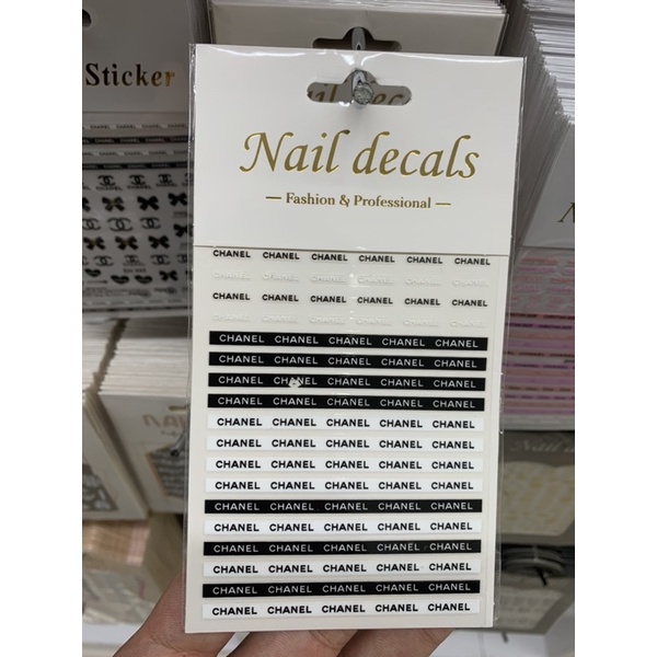 Stickker dán móng hình thương hiệu thời trang,đề can dán móng tay