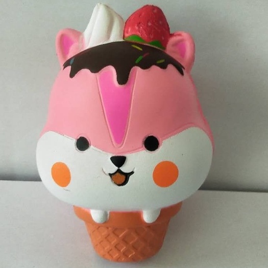 Squishy Lớn JUMBO Hình kem gấu mũ dâu socola Đồ Chơi Xốp Giảm Stress Hình mềm mịn dễ Thương đàn hồi Cho Bé