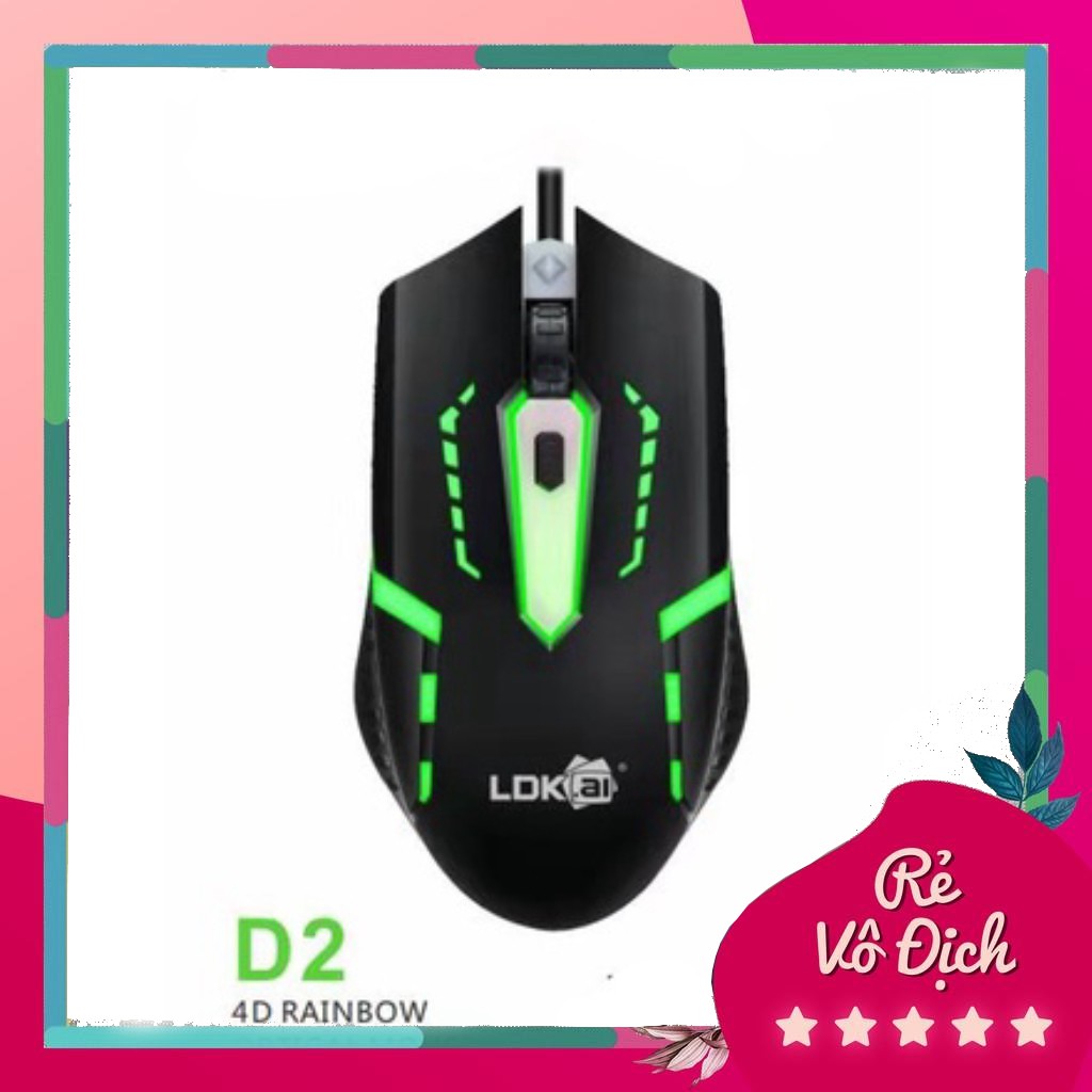 [Siêu rẻ] Chuột game thủ LDK.AL D2 click tốt chuyên game 4D LED 7 màu cực đẹp (Full Box)