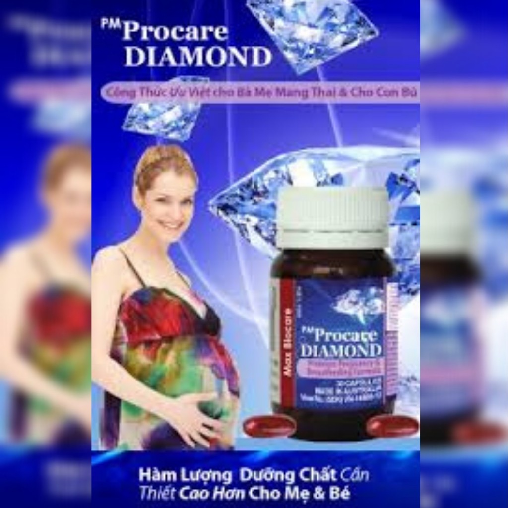 PM Procare Diamond Lọ 30 Viên Vitamin Tổng Hợp Cho Phụ Nữ Có Thai Và Cho Con Bú