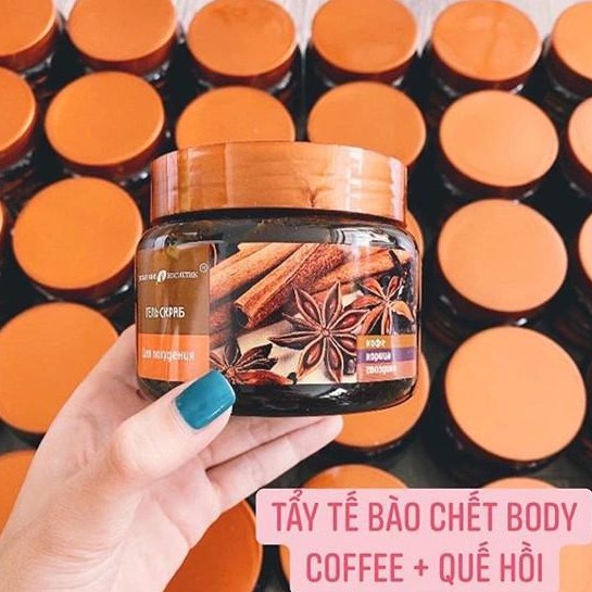 Tẩy Tế Bào Chết Toàn Thân Chiết Xuất Quế Hồi &amp; Cafe - Krasota Gel Scrub Coffee Cinnamon Cloves 380g