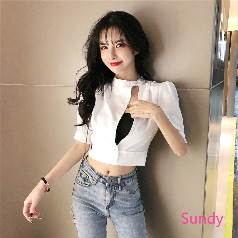 Áo Croptop Ngắn Tay Thời Trang Mùa Hè Trẻ Trung Dành Cho Phái Nữ