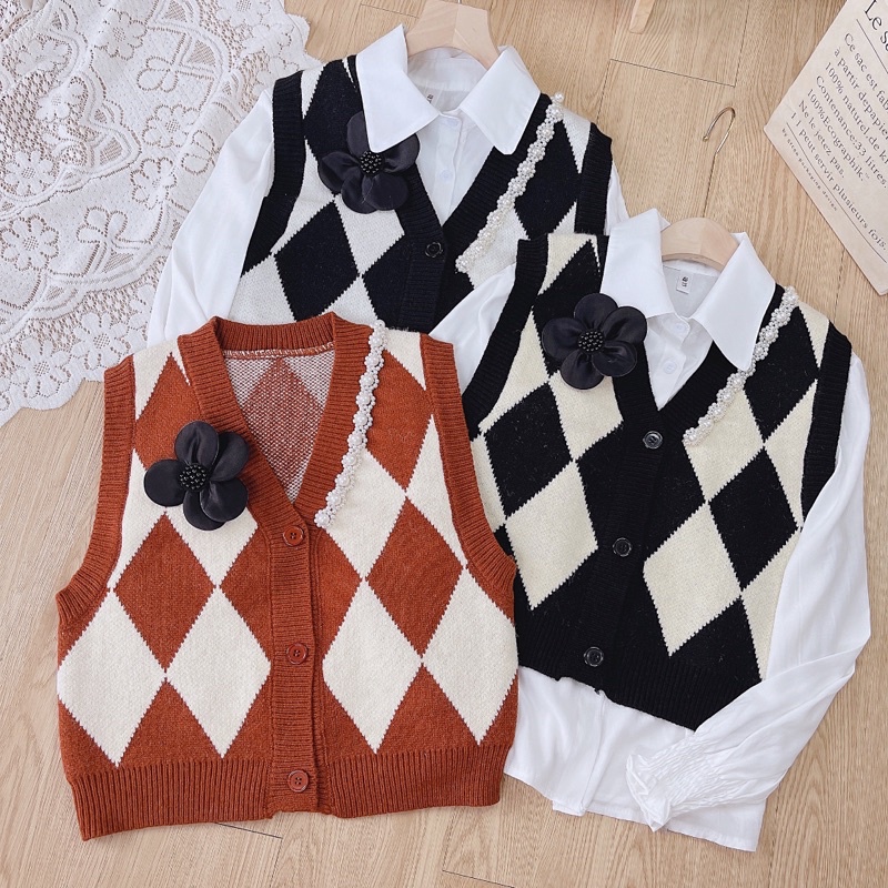 Set gile trám + sơ mi tay chun chuẩn loại 1