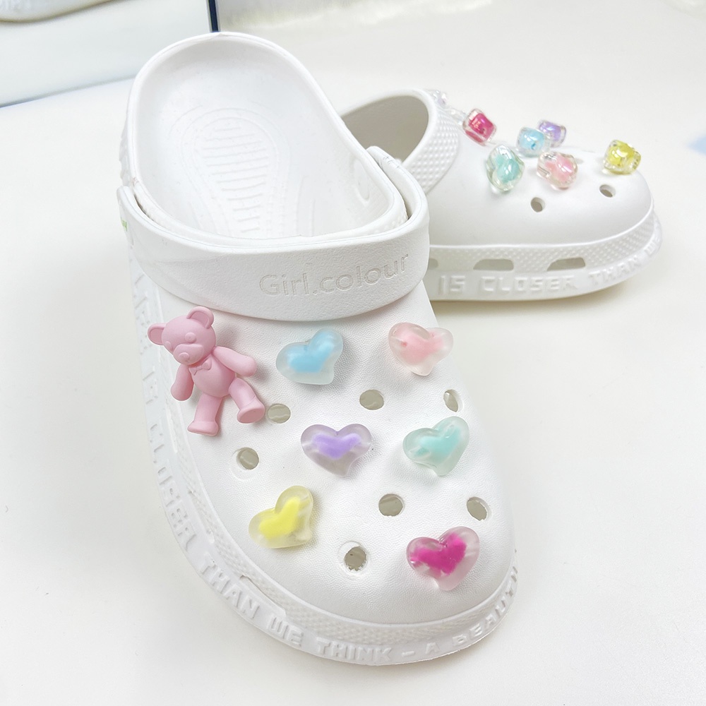 CROCS Set 14 Phụ Kiện Trang Trí Giày 3D Màu Sắc Kẹo Ngọt Xinh Xắn Charms