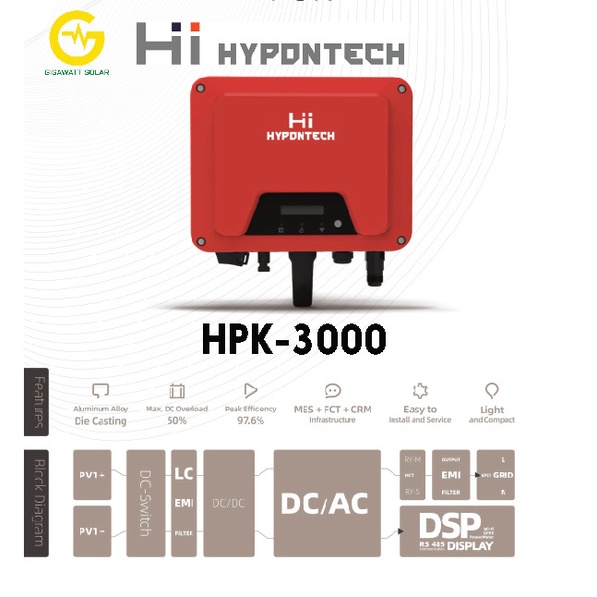 Inverter hòa lưới bám tải 3Kw HYPONTECH HPK-3000