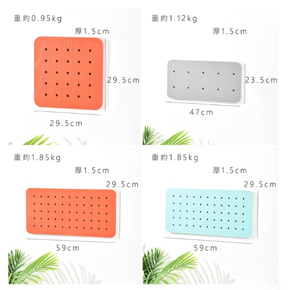 Kệ treo tường trang trí nhiều màu phong cách hiện đại, vừa trưng bày vừa treo vật dụng, chất liệu gỗ, kèm đinh