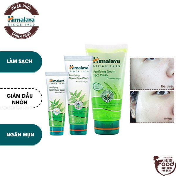 Sữa Rửa Mặt Dạng Gel Ngăn Ngừa Mụn Chiết Xuất lá Neem Himalaya Purifying Neem Face Wash