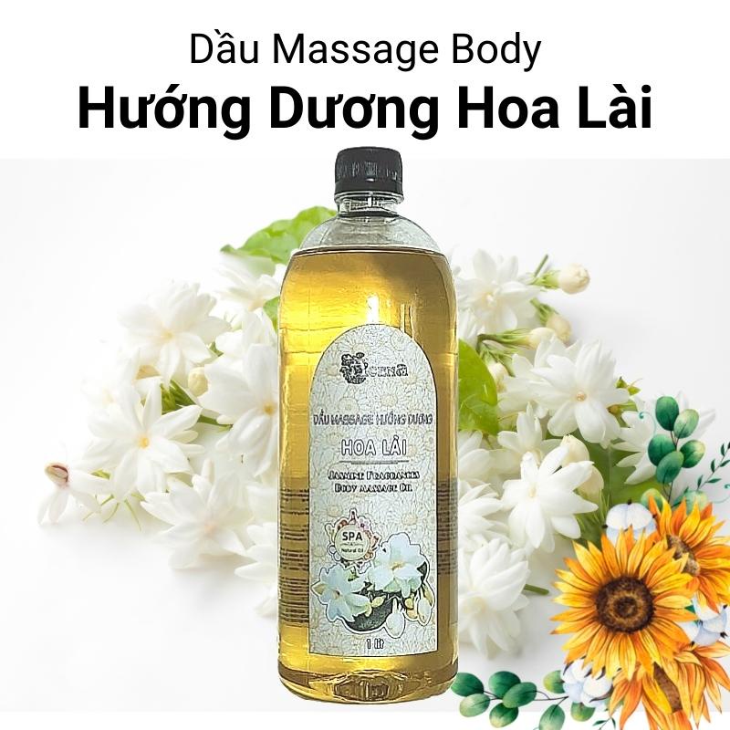 Dầu Massage Body Cao Cấp Hướng Dương Hương Hoa Lài ACENA 1000ml Giàu Vitamin E, Dưỡng Da Mịn Mượt, Chuyên Dùng Spa