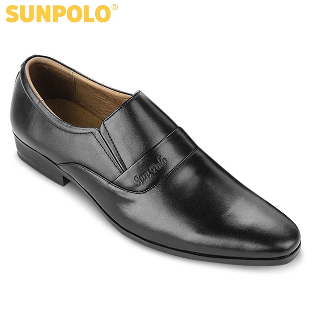 Giày Tây Nam Da Bò SUNPOLO Đen Nâu SUMU234DN