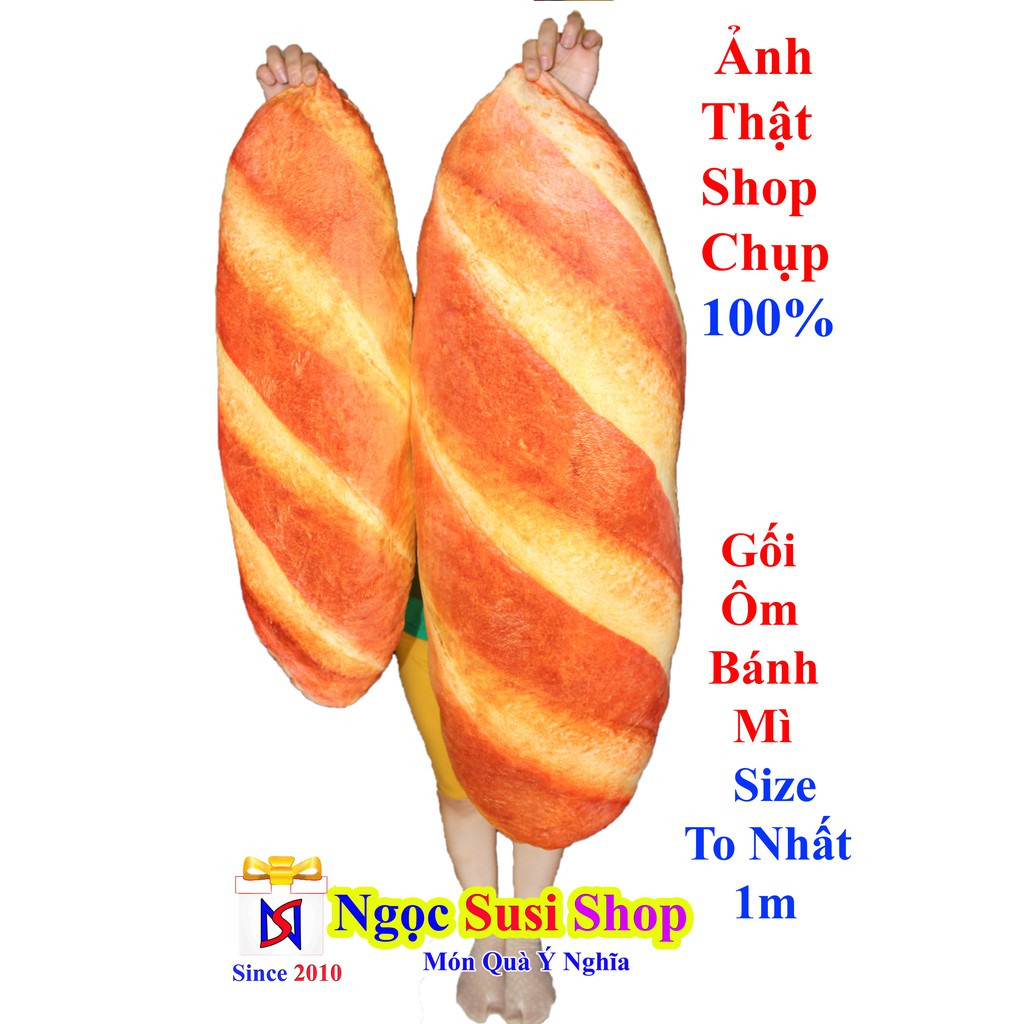 Gối Ôm Thú Bông Hình Bánh Mì 3D Size Lớn Khổ Vải 1M Cao Cấp - Gối Ôm Cho Bé - Giá Hủy Diệt