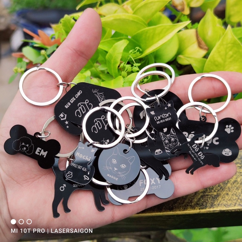 Bảng Tên Chó Mèo Pet Tag - Thẻ Tên Thú Cưng - Móc Khóa Tên Cho Pet