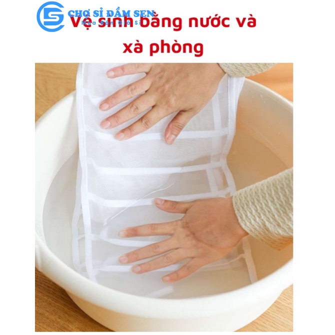 Túi vải lưới đa năng 7 ngăn đựng đồ lót, tất vớ, đồ trẻ em tiện dụng túi sắp xếp tủ quần áo gọn gàng G373-HopVai7N