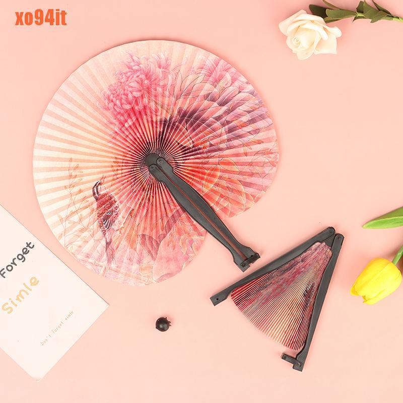 5Pcs Chinese Paper Folding Hand Fan Oriental Floral Fancy Fans Random for