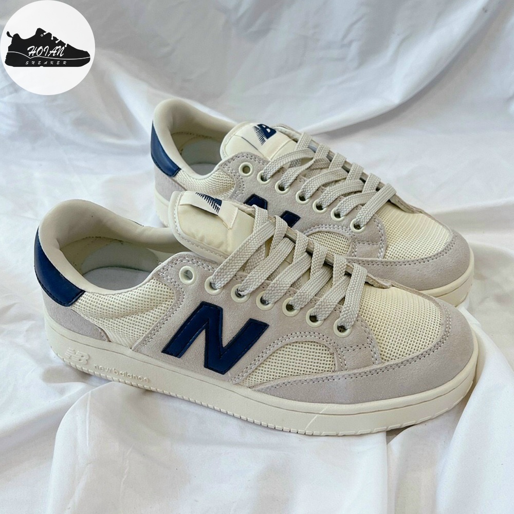 Giày New Balance Pro Court Cream Navy 1:1 Sneaker Nữ Cổ Thấp Màu Kem Xanh