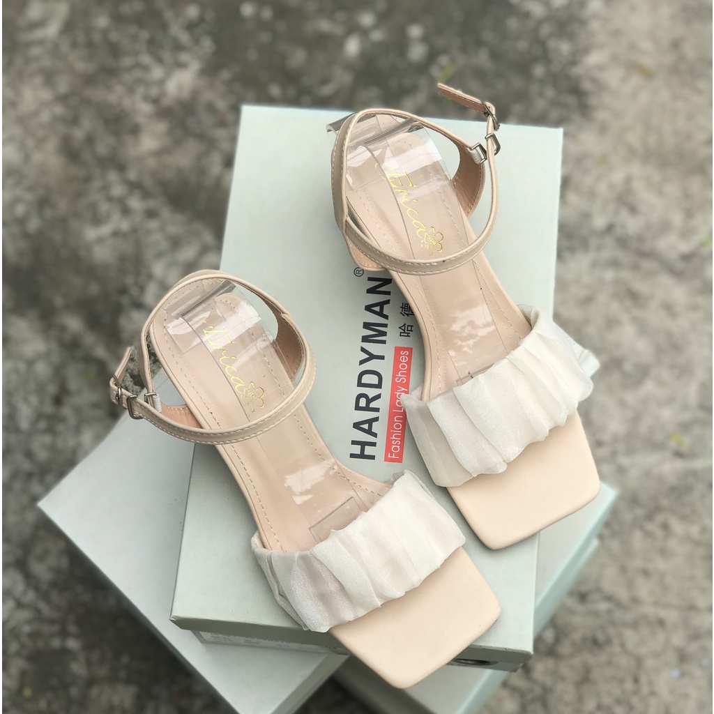 Sandal quai phối lụa