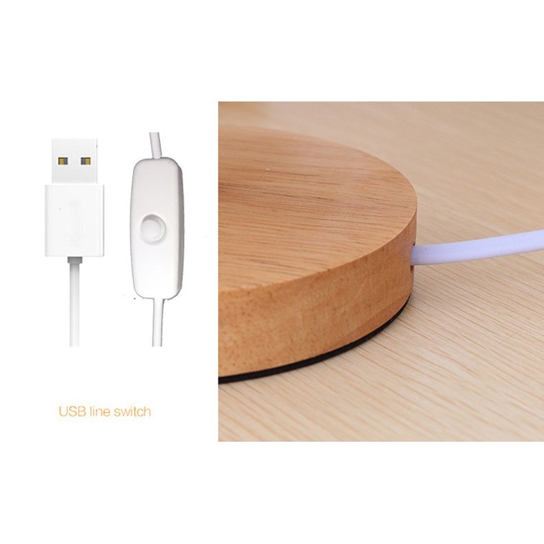 Đèn ngủ Led thân gỗ LUCIS điều khiển từ xa 8 cấp độ