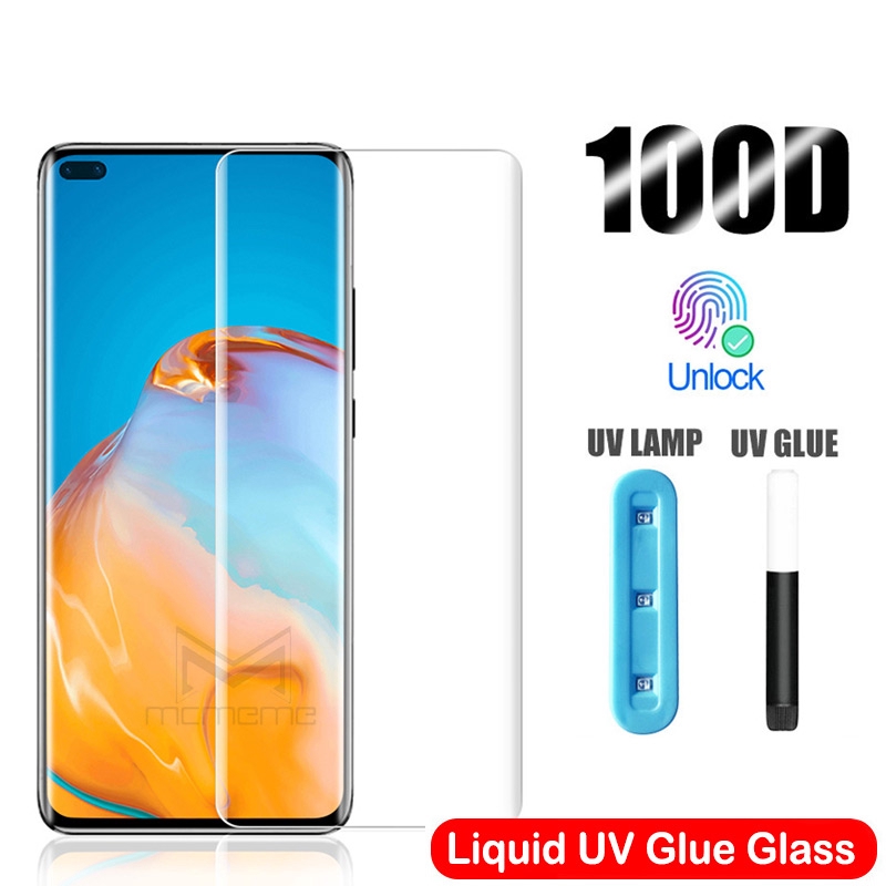 Kính Cường Lực kèm keo UV dành cho Huawei Mate 40 30 20 Pro P40 P30 P20 Pro pro+