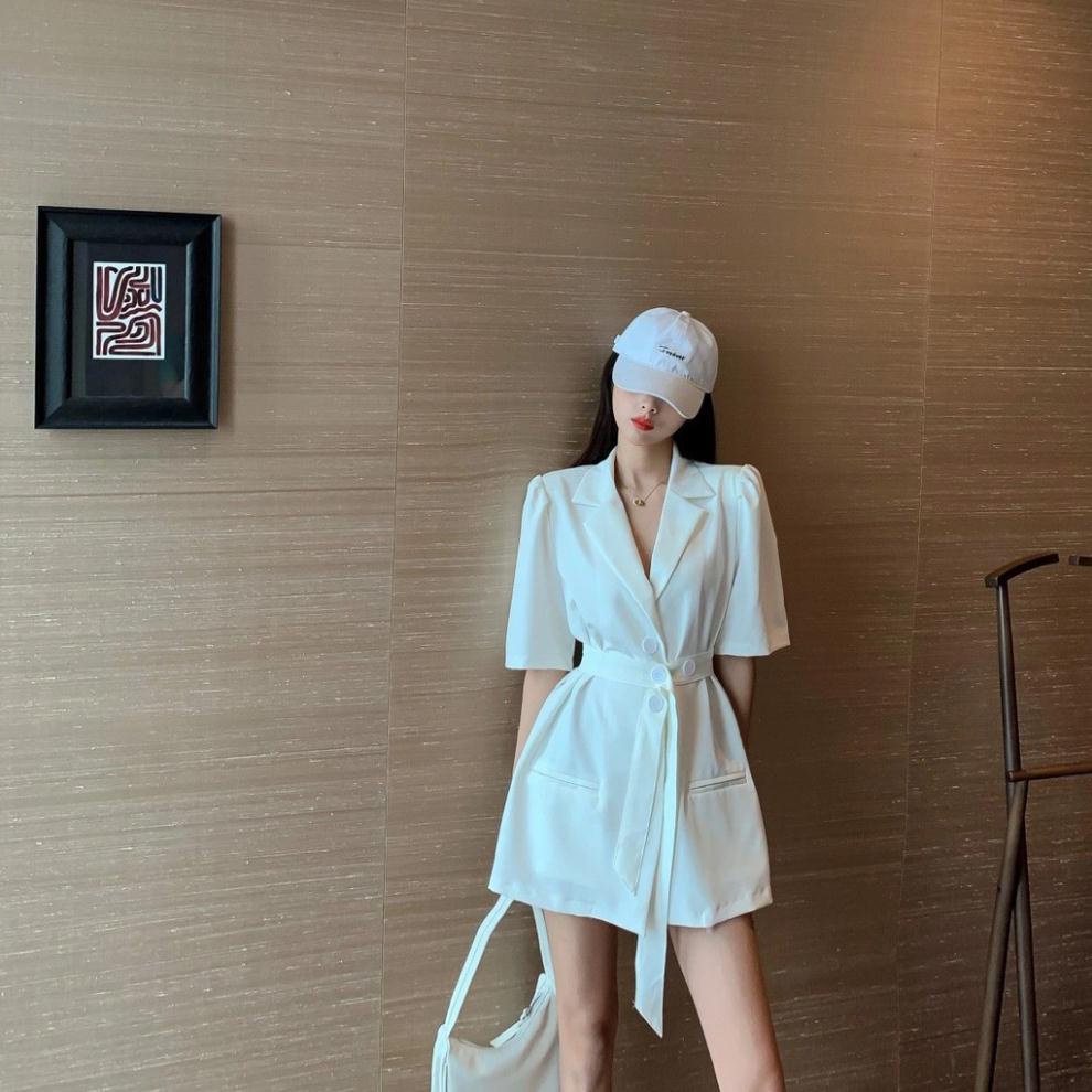 Áo vest nữ blazer tay ngắn quảng châu [VIDEO + ẢNH THÂT] 2  màu trắng và đen phong cách Hà Quốc, ulzzang A98 | BigBuy360 - bigbuy360.vn