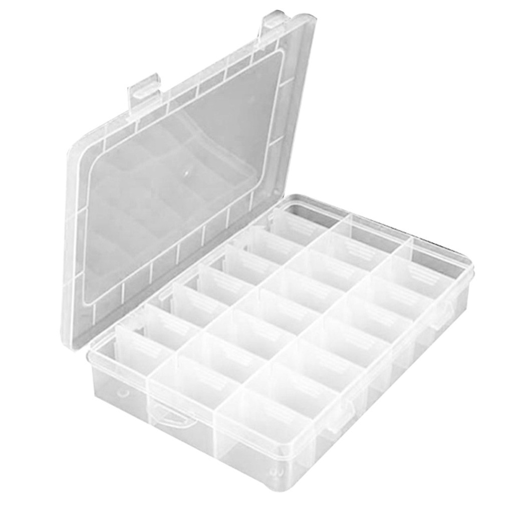 Hộp Đựng Trang Sức 24 Ngăn Bằng Nhựa Trong Suốt Tiện Dụng