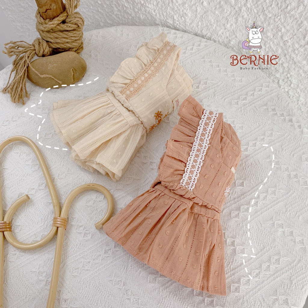 Váy hè cánh tiên BABY DOLL- chất COTTON REN thêu ngực cho bé gái (sz 80-130)- Cam kết y hình