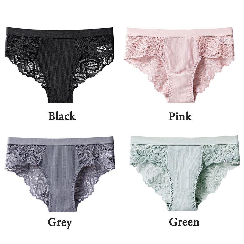 Quần Lót Cotton Lưng Thấp Phối Ren Quyến Rũ Cho Nữ