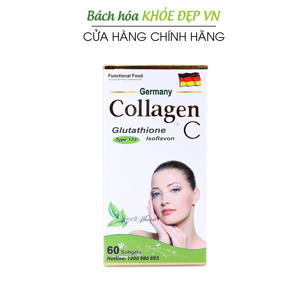 Viên uống đẹp da Collagen +C bổ sung Vitamin A E C giảm nám sạm da Hộp 60 viên