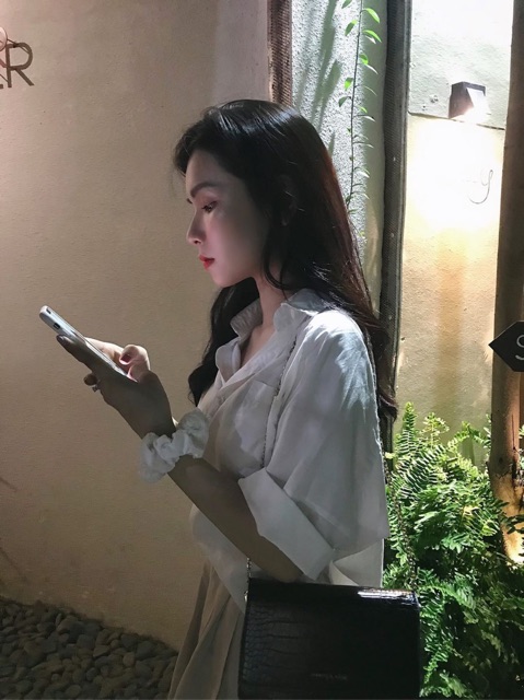 A0033 Áo sơ mi nữ form rộng AUDREY tay lỡ chất thô mát kiểu dáng basic Hàn Quốc