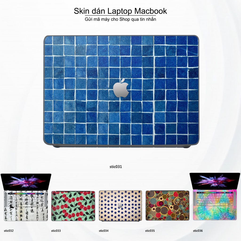 Skin dán Macbook mẫu Hoa văn sticker (đã cắt sẵn, inbox mã máy cho shop)