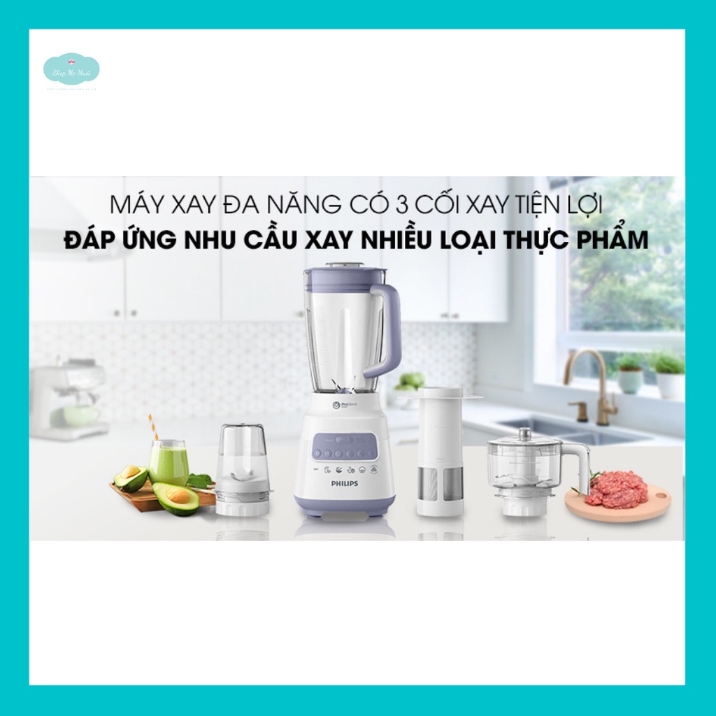 Máy xay sinh tố Philips HR2223 - 3 cối - 700W