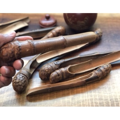 Muỗng xúc trà gốc tre già — sản phẩm thủ công bằng tre già 100%