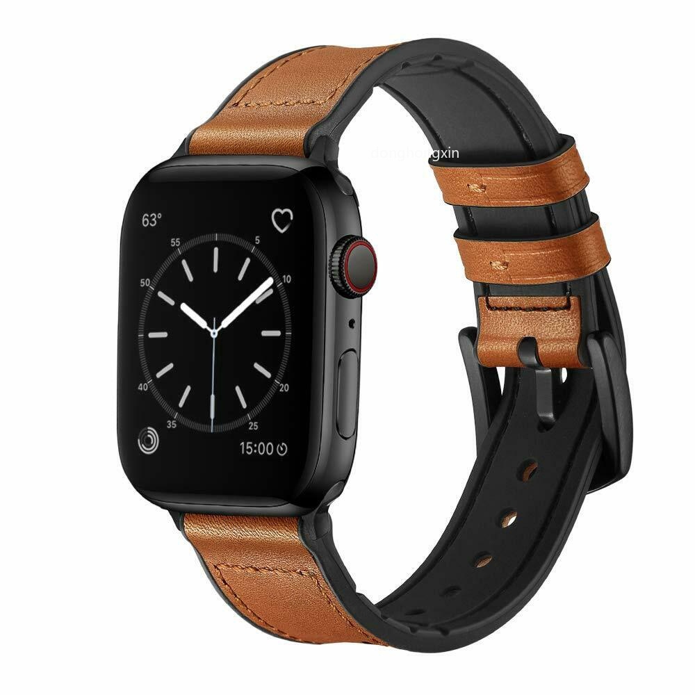Dây Đeo Bằng Da Cho Đồng Hồ Thông Minh Apple Watch 40/44/41/45mm for iWatch Series 7 6 5 4 SE