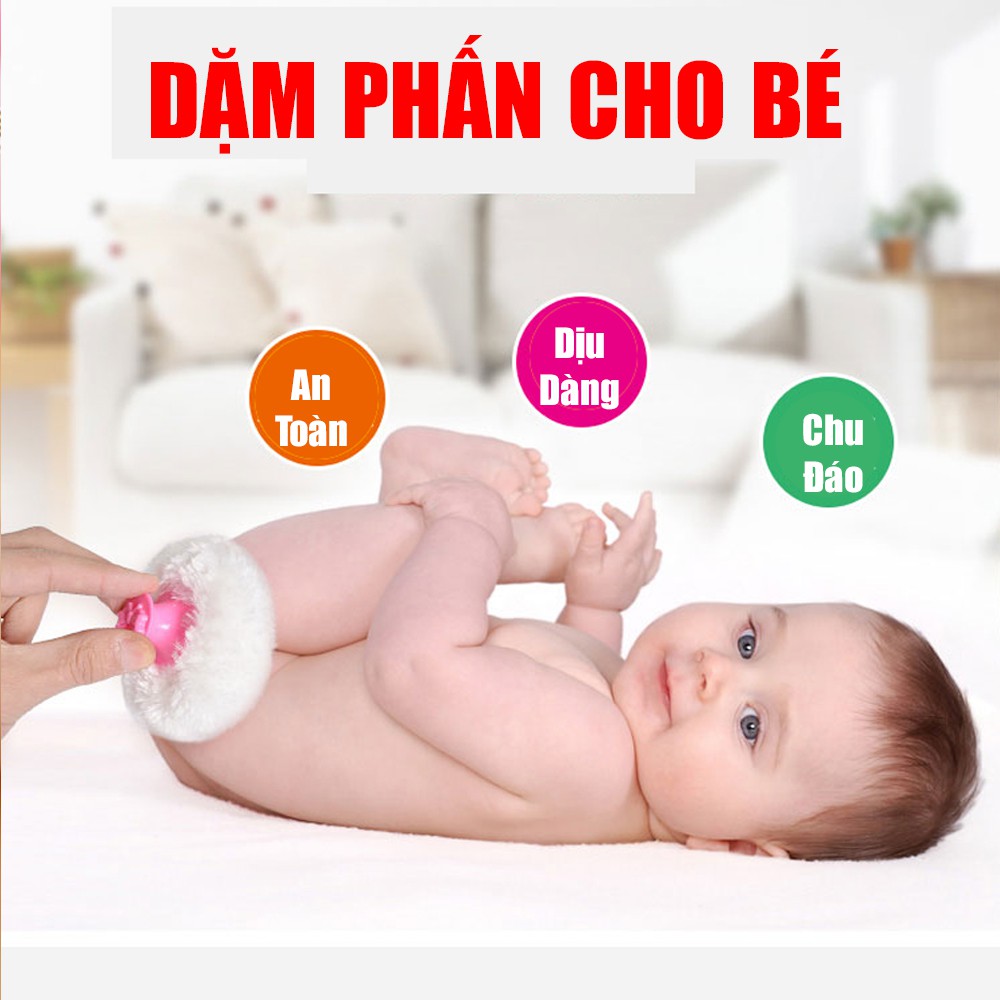 Hộp Bông Chấm Phấn Rôm Cho Bé - Bông Dặm Phấn Bột DỊU DÀNG Cho Trẻ Sơ Sinh